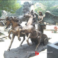 garden large angel chariot bronze statue